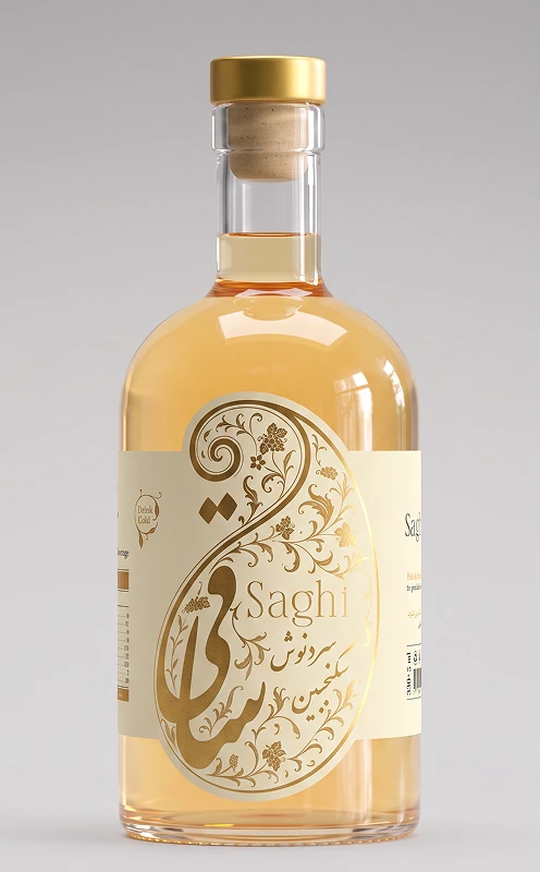 Bottle of Saghi natural honey vinegar beverage